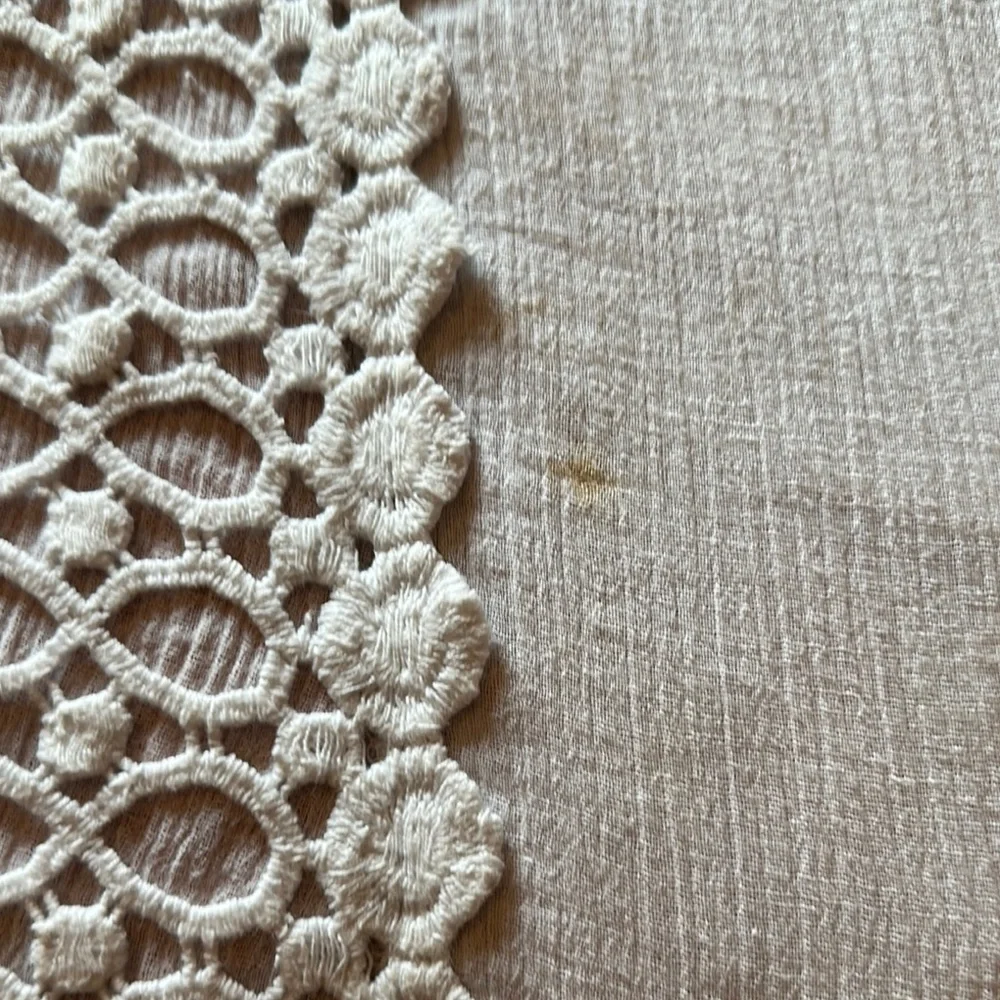 Boho Tunic with Embroidery details, white Beach Coverup - Picture 10 of 11